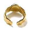 Ion Plating(IP) 304 Stainless Steel Open Cuff Rings RJEW-C079-18G-02-3