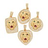 Brass Micro Pave Cubic Zirconia Pendants KK-U076-05G-1