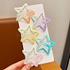 5Pcs 5 Colors Alloy Snap Hair Clips for Girl PW-WGE2ADA-10-1