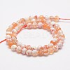 Faceted Natural Fire Crackle Agate Beads Strands X-G-F447-6mm-B03-3