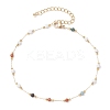 304 Stainless Steel Chain Anklets for Women AJEW-AN00691-3