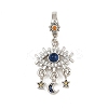 Brass Colorful Rhinestone European Dangle Charms LS-KK-P324-08P-1