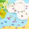 30Pcs Natural Colorful Tourmaline Dice Charms PALLOY-TA00366-8