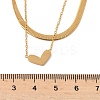 201 Stainless Steel Love Heart Pendant Double Layer Necklaces for Women NJEW-D307-03G-3