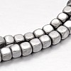 Cube Electroplate Non-magnetic Synthetic Hematite Beads Strands G-P110-03G-2