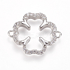 Brass Micro Pave Cubic Zirconia Links ZIRC-K073-09-01P-1
