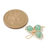 Natural Green Aventurine Beaded Shamrock Pendants PALLOY-TA00058-02-3
