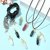 DIY Natural Gemstone & Waxed Cord Necklace Making Kits DIY-FS0008-04A-9