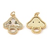 Brass Cubic Zirconia with Shell Pendants KK-K342-29G-2