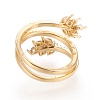 Adjustable Brass Micro Pave Clear Cubic Zirconia Cuff Rings RJEW-M133-01G-3