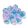 Transparent Spray Painting Crackle Glass Beads GLAA-L046-01B-34-1