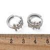 Brass Clear Cubic Zirconia Hoop Earrings EJEW-Q014-16P-3