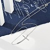 304 Stainless Steel Religion Curved Cross Pendant Cable Chain Necklaces for Women NJEW-P320-13P-2