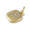Rack Plating Brass Micro Pave CLear Cubic Zirconia Charms KK-E110-14G-P-2