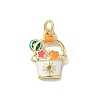 Brass Micro Pave Cubic Zirconia Charms KK-A273-15G-02-1