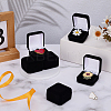 Square Velvet Badge Display Boxes CON-WH0095-172C-4