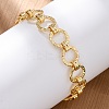 Brass Ring Chain Link  Bracelets for Women Men LS-BJEW-K273-16G-2