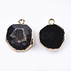 Electroplate Natural Agate Pendants G-T112-18A-2