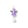 4 Sets Alloy Transparent Stripe Resin Beads Pendants FIND-PH0008-84-2