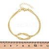 Brass Round Snake Chain Knot 2-Strand Bracelets for Women KK-CBA68DA-17C-G-5