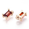 Brass Cubic Zirconia Charms LS-X1-KK-S350-367O-2
