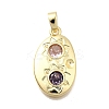 Brass Micro Pave Cubic Zirconia Pendants KK-P336-19G-1
