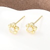 Brass Micro Pave Clear Cubic Zirconia Stud Earrings EJEW-F405-15G-5