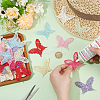 32Pcs 8 Colors Polyester Butterfly Lace Appliques DIY-FG0005-70-3