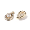 Brass Micro Pave Clear Cubic Zirconia Pendants KK-K351-41G-2