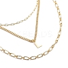 3Pcs 3 Style Brass Initial Letter L 304 Stainless Steel Pendant Necklaces Set NJEW-JN04010-4