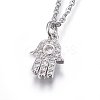 Brass Micro Pave Cubic Zirconia Pendant Necklaces NJEW-L146-08-2
