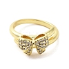 Rack Plating Brass Micro Pave Cubic Zirconia Finger Ring RJEW-C072-33C-G-2