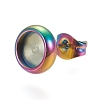 Ion Plating(IP) 304 Stainless Steel Stud Earring Settings STAS-K202-05B-M-3