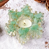 Natural Green Aventurine & Resin Candle Holder Molds DJEW-H012-02B-1