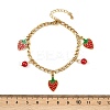 304 Stainless Steel Enamel Charm Bracelets for Women BJEW-G747-01G-5