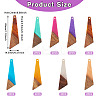 16Pcs 8 Colors Resin & Wood Pendants WOOD-TA0002-70-4
