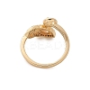 Leaf Brass Micro Pave Cubic Zirconia Cuff Ring Setting KK-A244-01G-G-3
