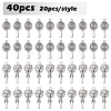 40Pcs 2 Styles Tibetan Style Alloy Pendants TIBEP-YW0001-78-2