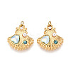 304 Stainless Steel Pave Crystal Rhinestone and ABS Imitation Pearl Resin Pendants STAS-T069-87B-1