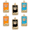 6Pcs 3 Colors Rack Plating Brass Micro Pave Clear Cubic Zirconia Pendants KK-DC0001-03-1