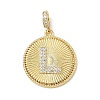 Brass Micro Pave Clear Cubic Zirconia Pendants KK-L253-17G-L-1