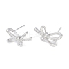 Left and Right Brass Pave Clear Cubic Zirconia Stud Earring Findings LS-KK-F875-02P-1