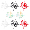 8 Sheets 4 Colors PET Compass Self Adhesive Car Stickers STIC-GA0001-16-1