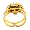 Oval Natural Tiger Eye Finger Rings RJEW-Q822-49G-02-3