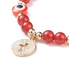 5Pcs 5 Style Alloy Enamel Cross Charm Bracelets Set BJEW-JB08817-6