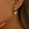Christmas 201 Stainless Steel Deer Horn Hoop Earrings MG4637-2