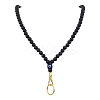 Round Silicone & Resin Evil Eye Beads Name Card Necklace Lanyard NJEW-JN05095-01-1
