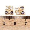 Brass Micro Pave Cubic Zirconia Charms KK-F906-11G-02-3