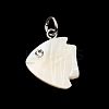 Natural White Shell & Crystal Rhinestone Pendants SH-CBAC52B-01A-1
