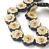 Handmade Porcelain Flower Beads Strands PORC-G006-14B-3